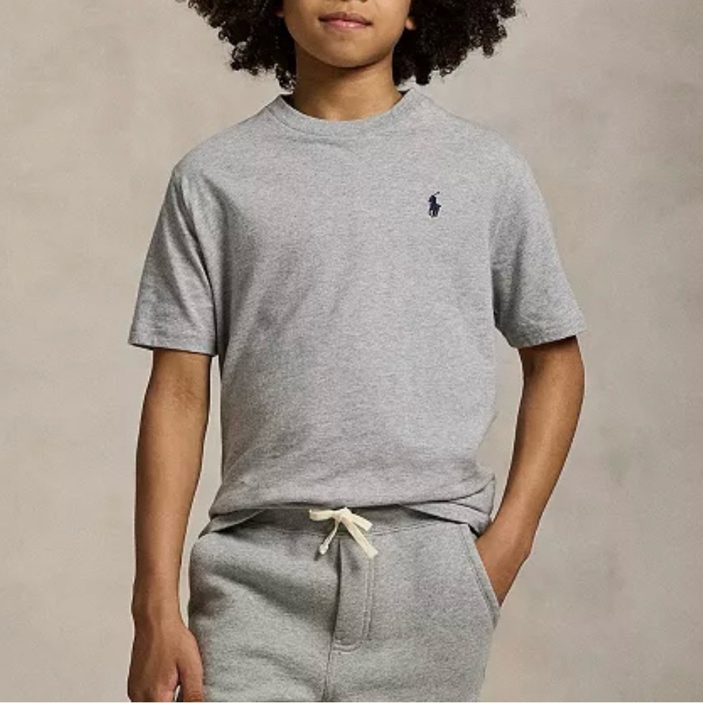 Polo Ralph Lauren Boys Cotton Jersey Crewneck T-Shirt 
Andover Heather Gray Sz 7